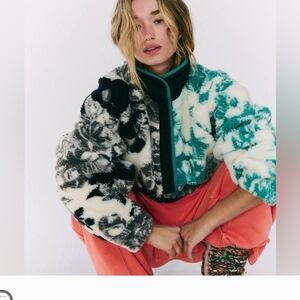 Free People FP Movement Hit The Slopes Fleece Jacket Teddy New Small Rocky Ridge